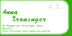 anna kroninger business card